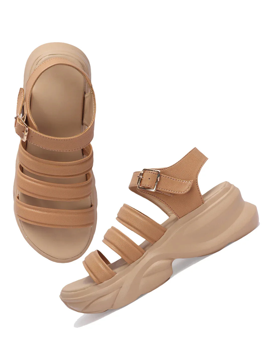 Bold Ankle Strap Comfort Platforms