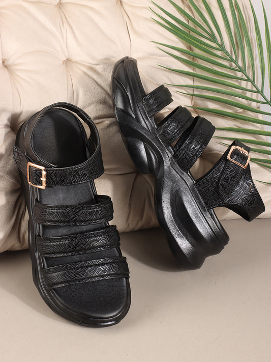 Bold Ankle Strap Comfort Platforms