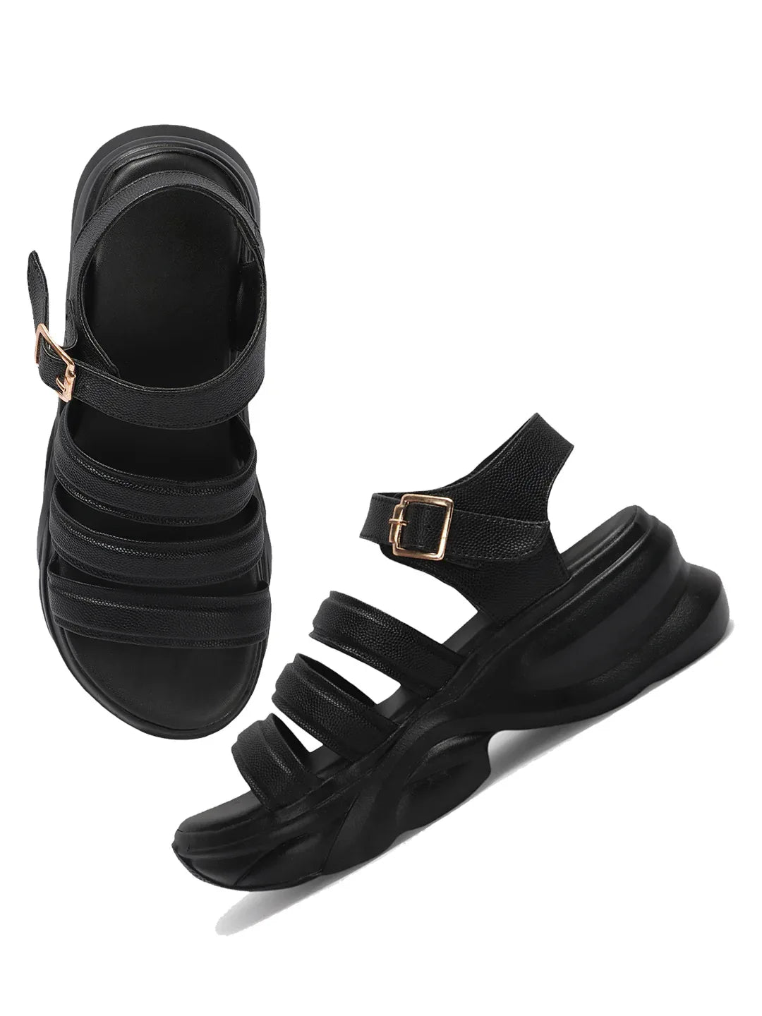 Bold Ankle Strap Comfort Platforms