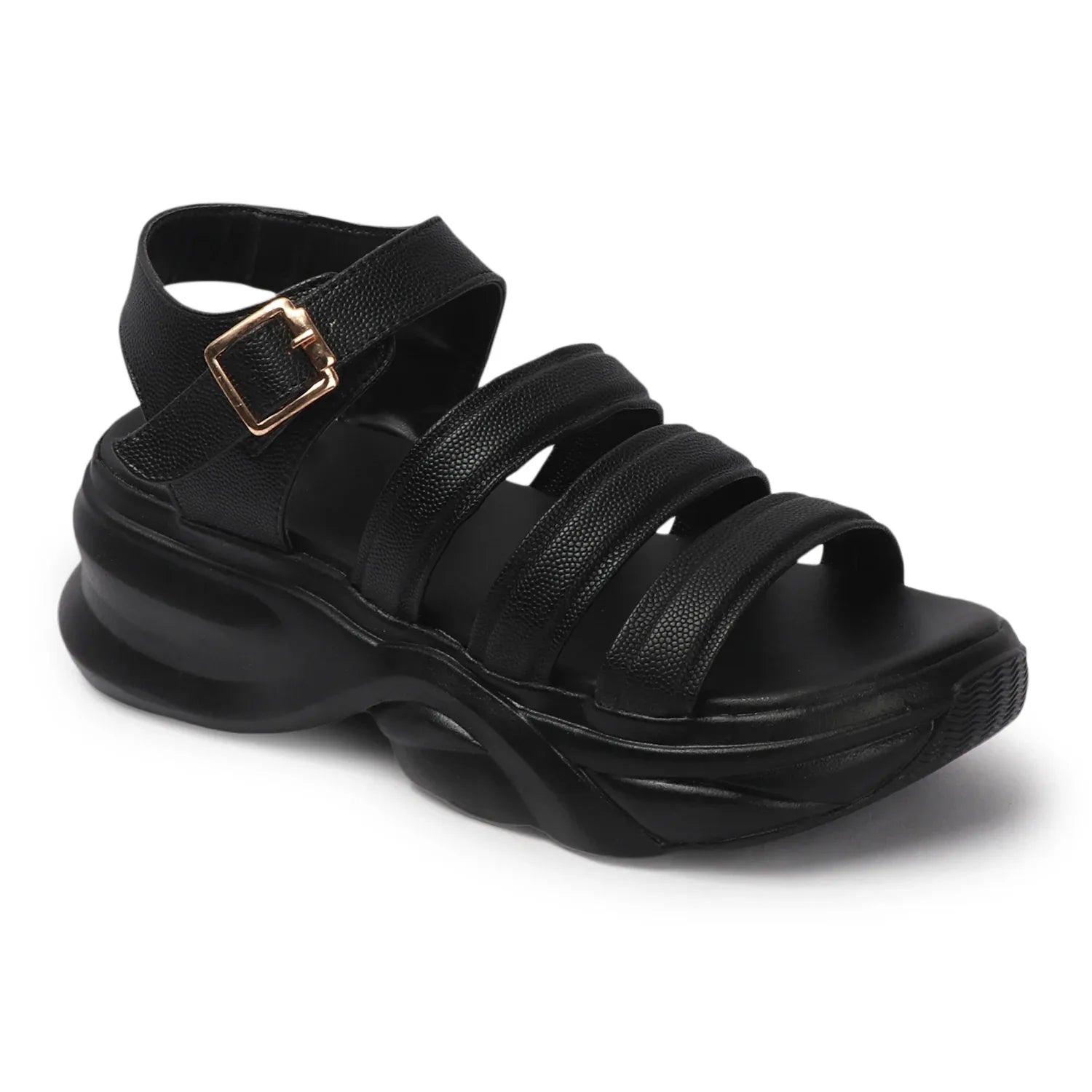 Bold Ankle Strap Comfort Platforms