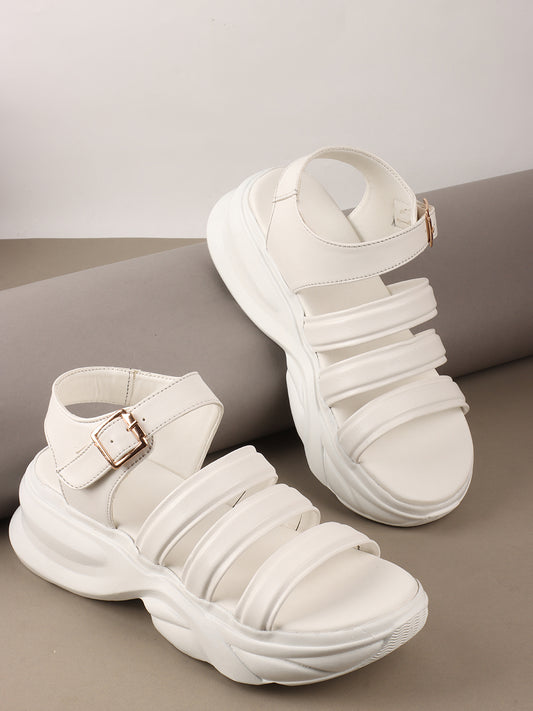 Bold Ankle Strap Comfort Platforms