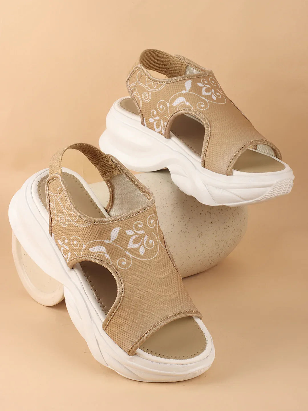 Trendy Printed Comfort Platform Sandals
