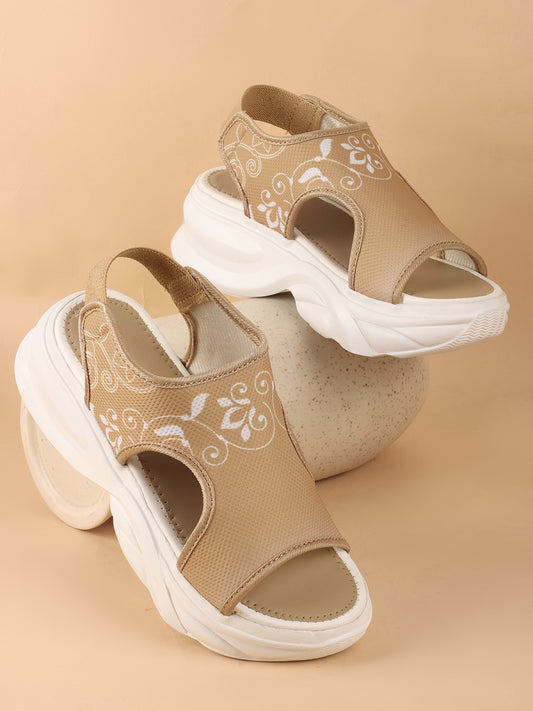 Trendy Printed Comfort Platform Sandals
