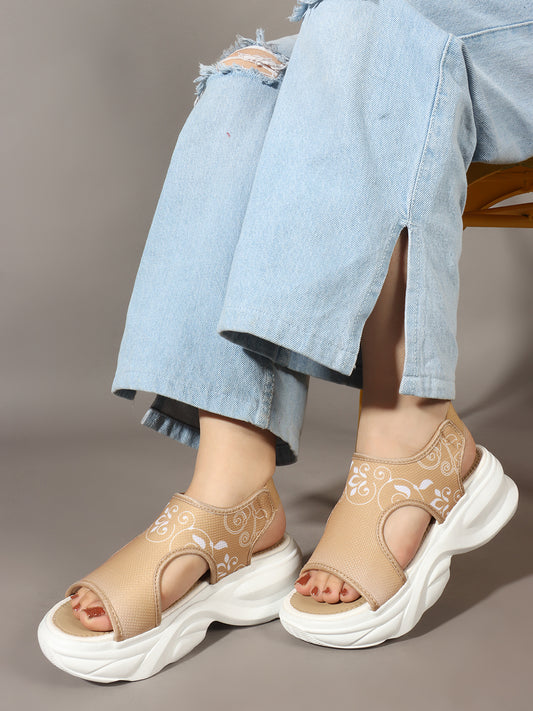 Trendy Printed Comfort Platform Sandals