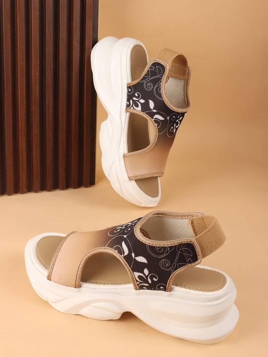 Trendy Printed Comfort Platform Sandals