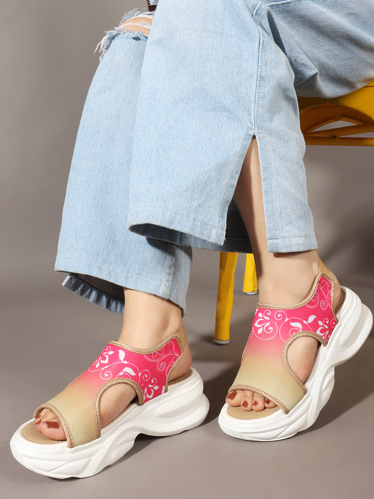 Trendy Printed Comfort Platform Sandals