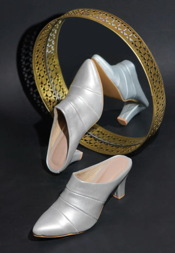 Classic Point Block Heel Mules