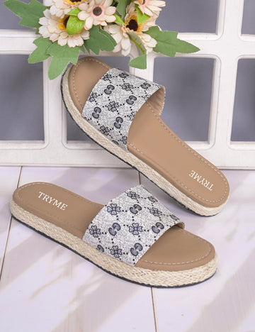 Daisy Doodle Printed Platform Slides