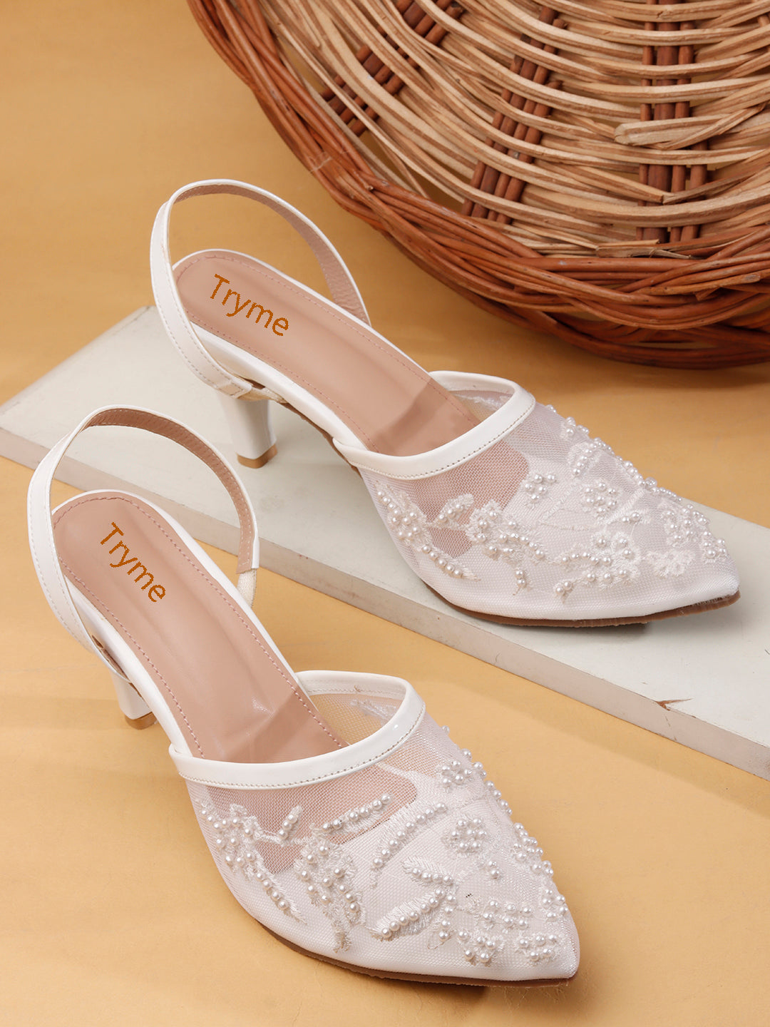 Beaded Bloom Embroidered Party mules Style Heels