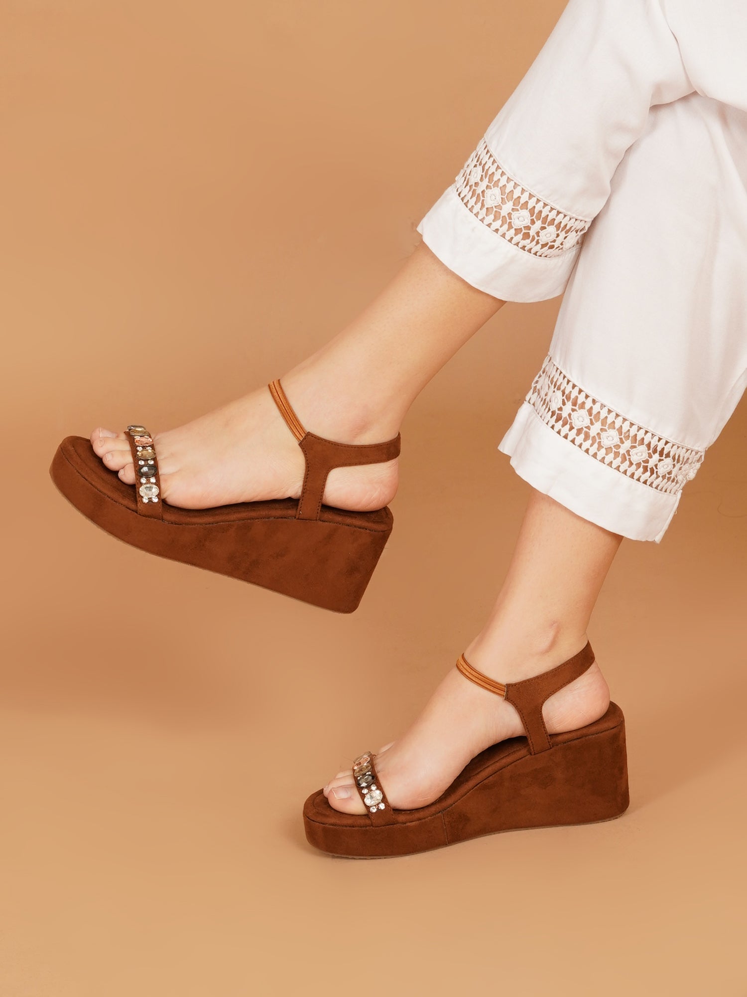Glam Embellished Wedge Heels