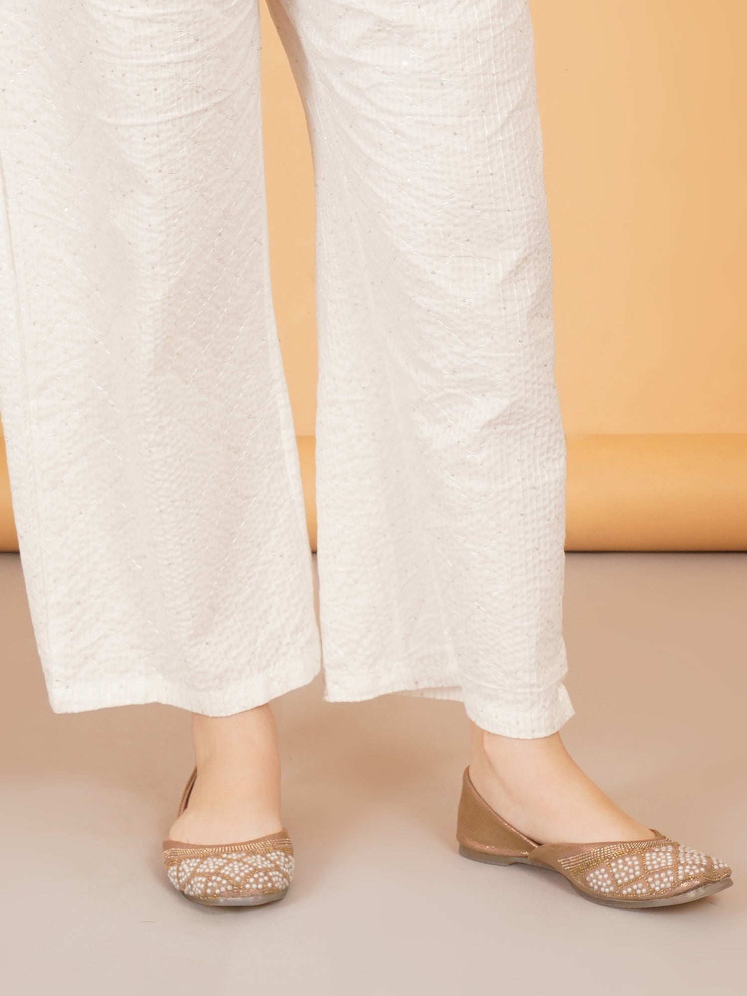 Pearl Muse Square Embellished Desi Juttis