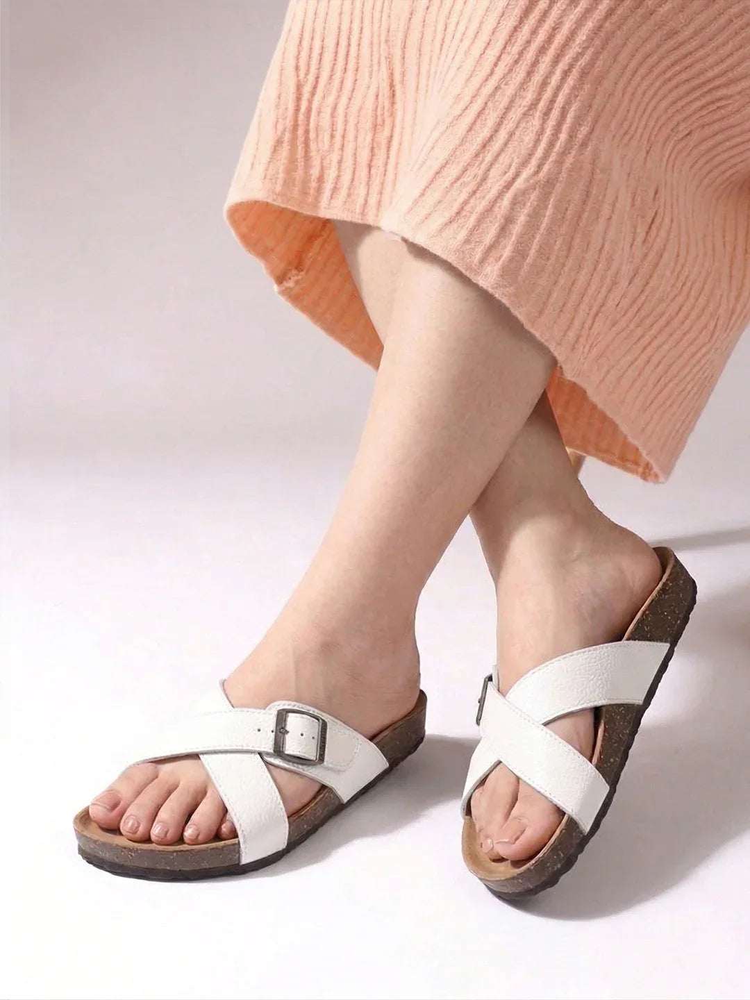 Casual Summer Sandals Cross Strap & Anti-Slip Sole