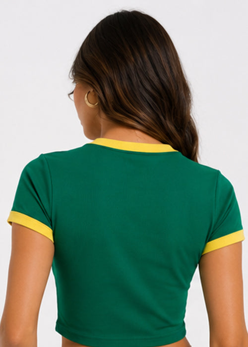Retro Rio Fitted Crop Top-Green