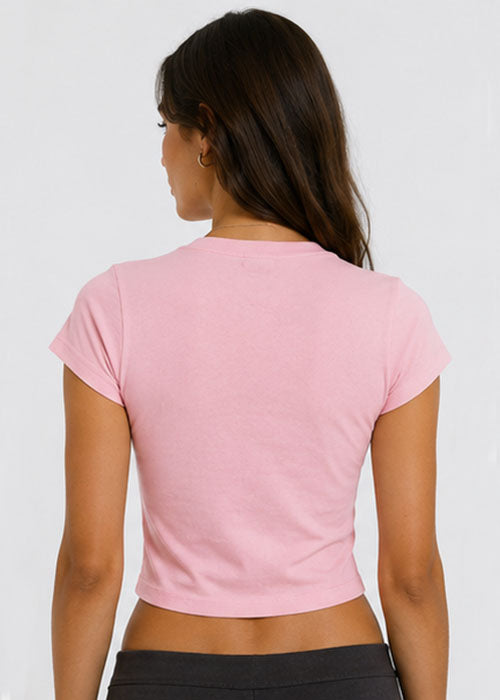 Aperol Spritz Graphic Slim Fit Crop Top – Pink