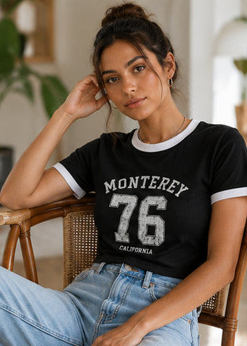 Monterey 76 Graphic Ringer Crop Tee