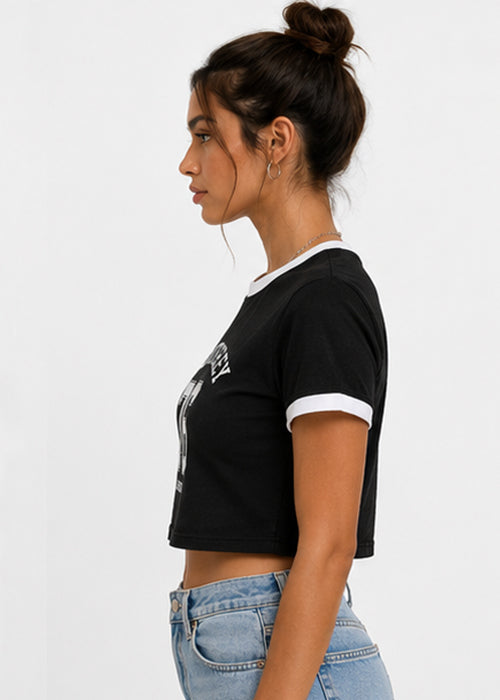 Monterey 76 Graphic Ringer Crop Tee
