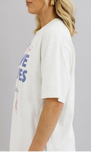 Pretty Girls Save Lives Graphic Print Oversized T-Shirt