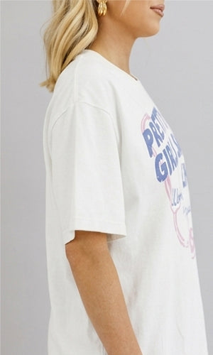 Pretty Girls Save Lives Graphic Print Oversized T-Shirt