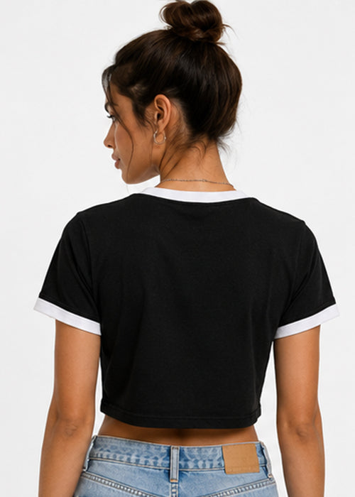 Monterey 76 Graphic Ringer Crop Tee