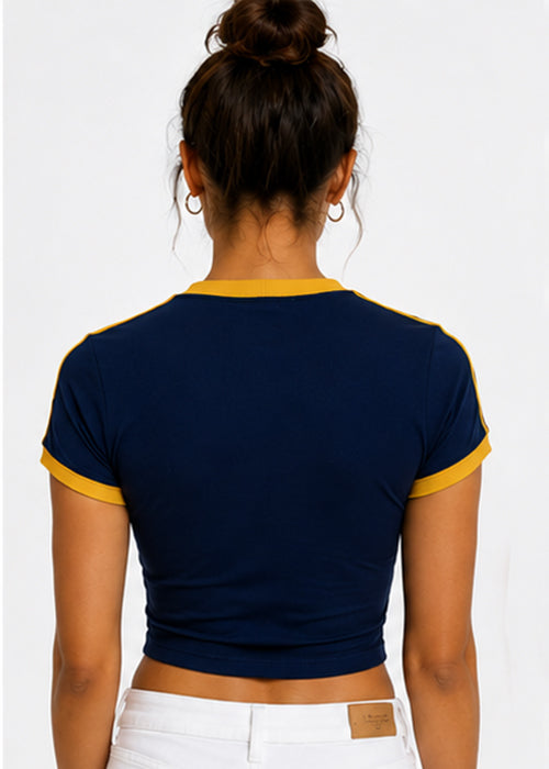 Fitted Portugal Graphic Ringer Crop Tee