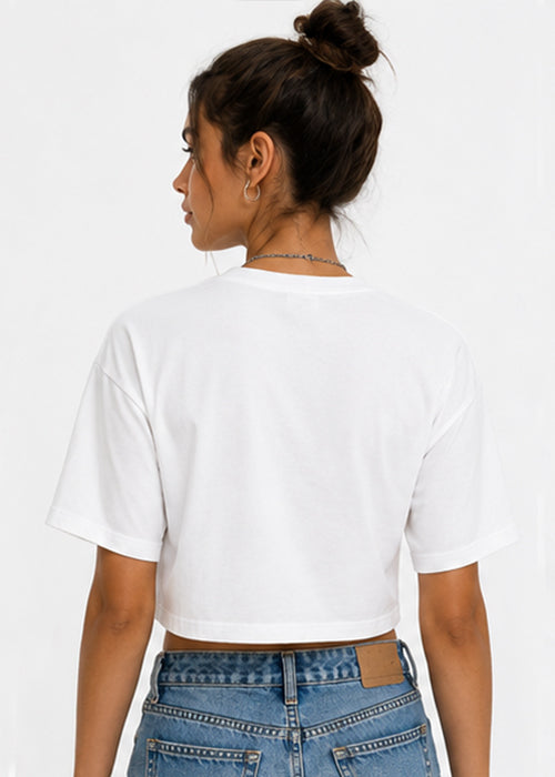 Fitted Brooklyn Graphic Printed Crop T-Shirt