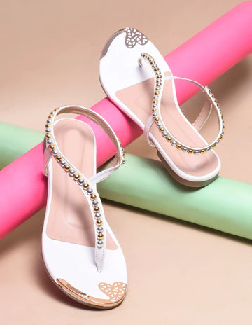 Chic Embellished Evening Flat Sandals