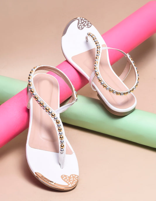 Chic Embellished Evening Flat Sandals
