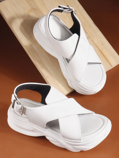 Bold Buckle Platform Comfort Sandals