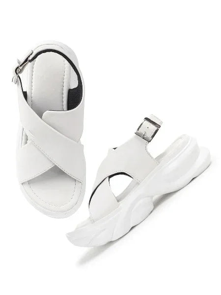 Bold Buckle Platform Comfort Sandals