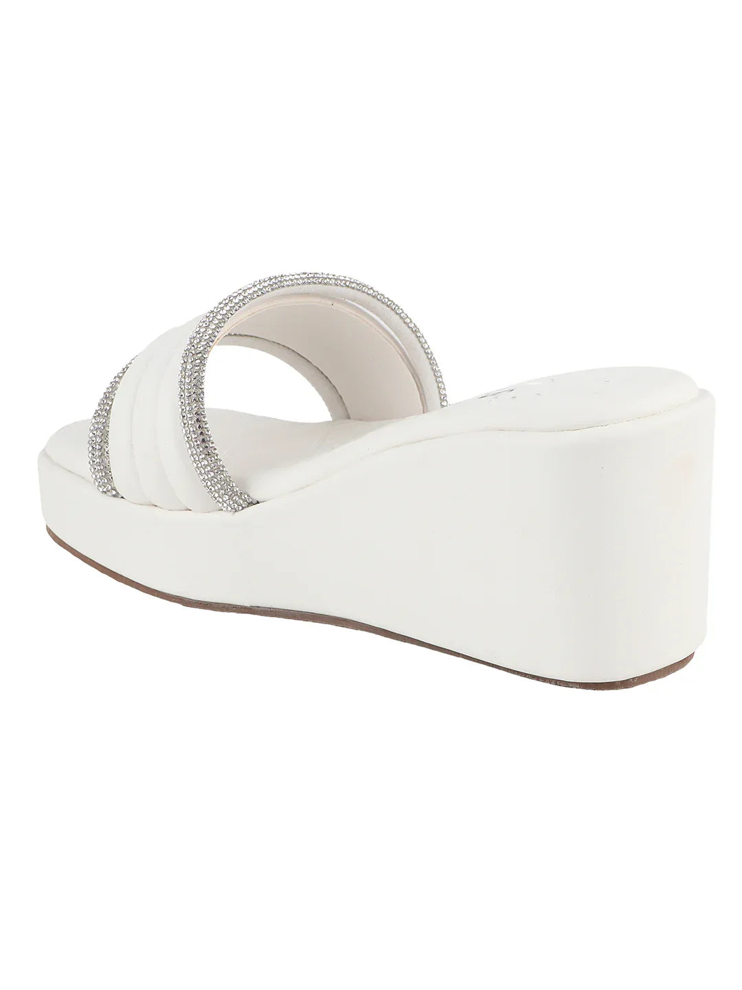 Crystal Strap Wedge Slides