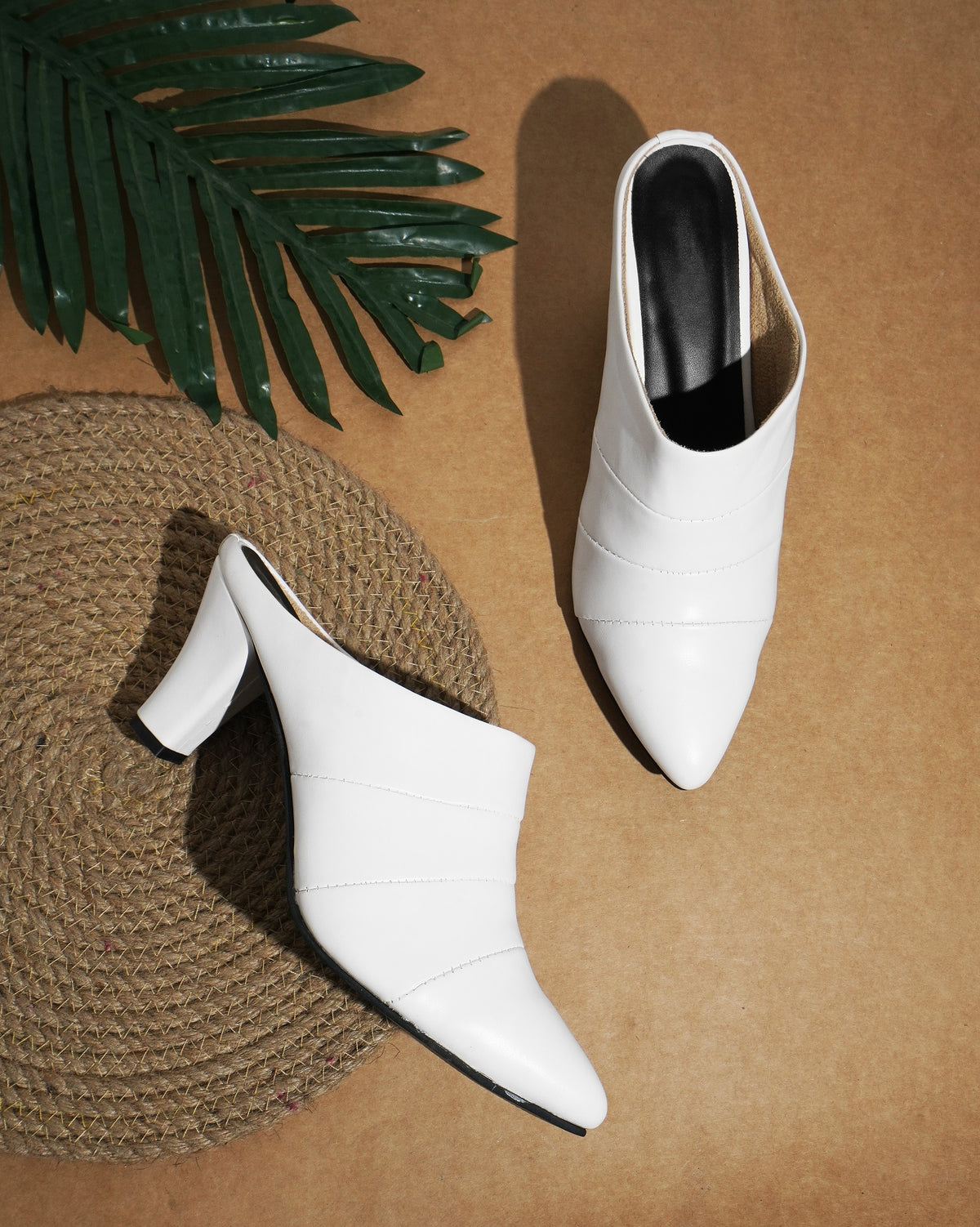 Classic Point Block Heel Mules