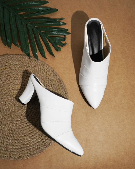 Classic Point Block Heel Mules