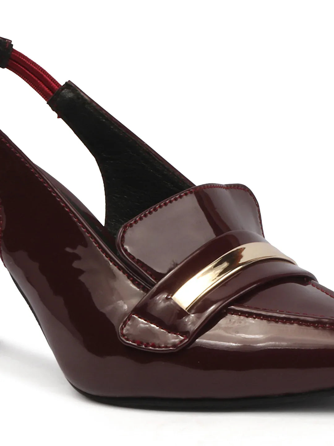 Elegant Glossy Finish Slingback Pumps