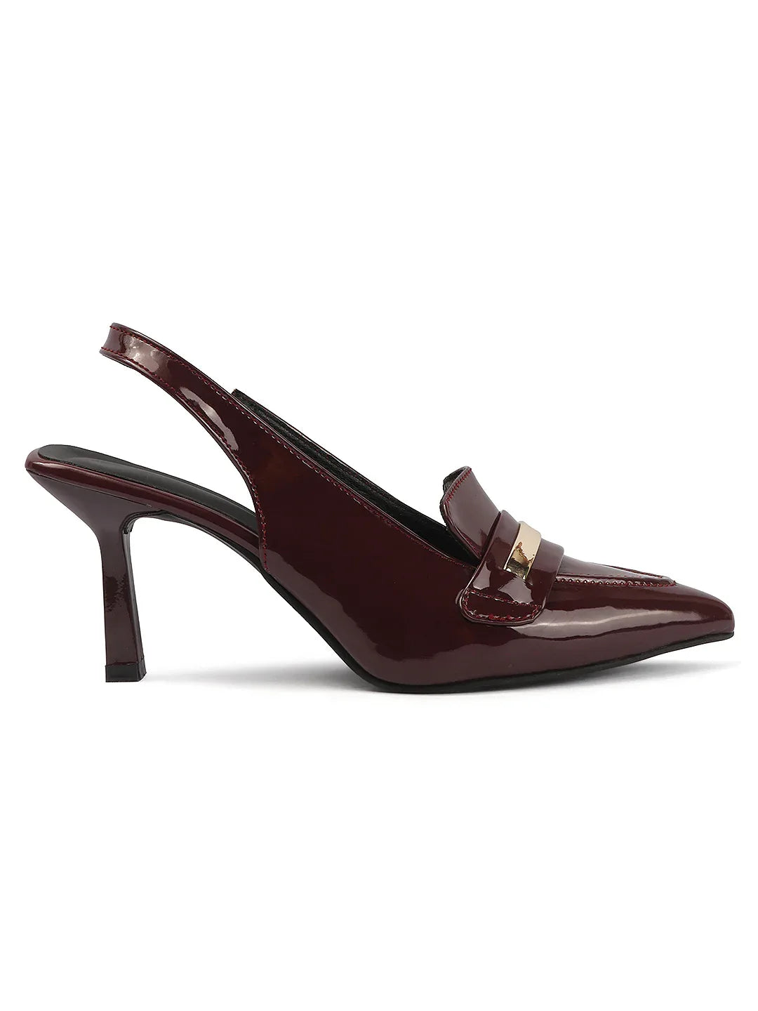 Elegant Glossy Finish Slingback Pumps