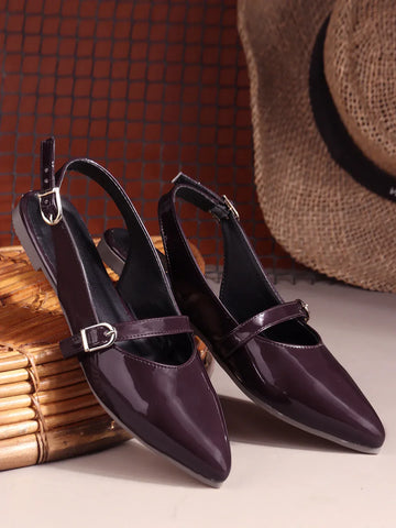 Classic Glossy Flat Mule Sandals