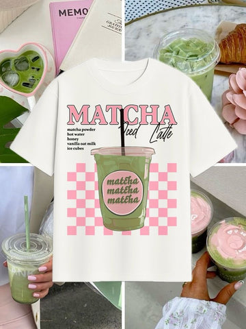 Oversized Matcha Graphic Printed T-Shirt
