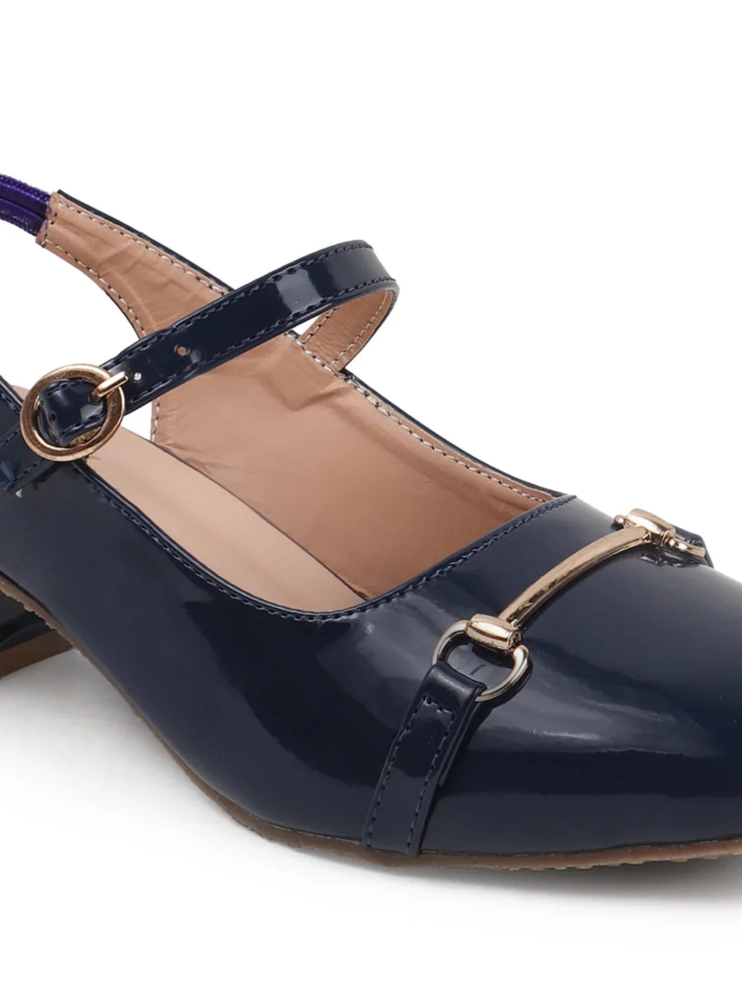 Classic Patent Strap Mid Heel Pumps