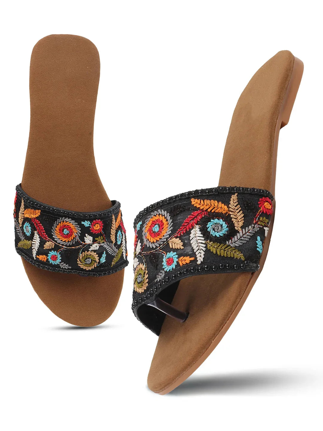 Heritage Embroidery Toe-Ring Flats