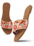 Heritage Embroidery Toe-Ring Flats