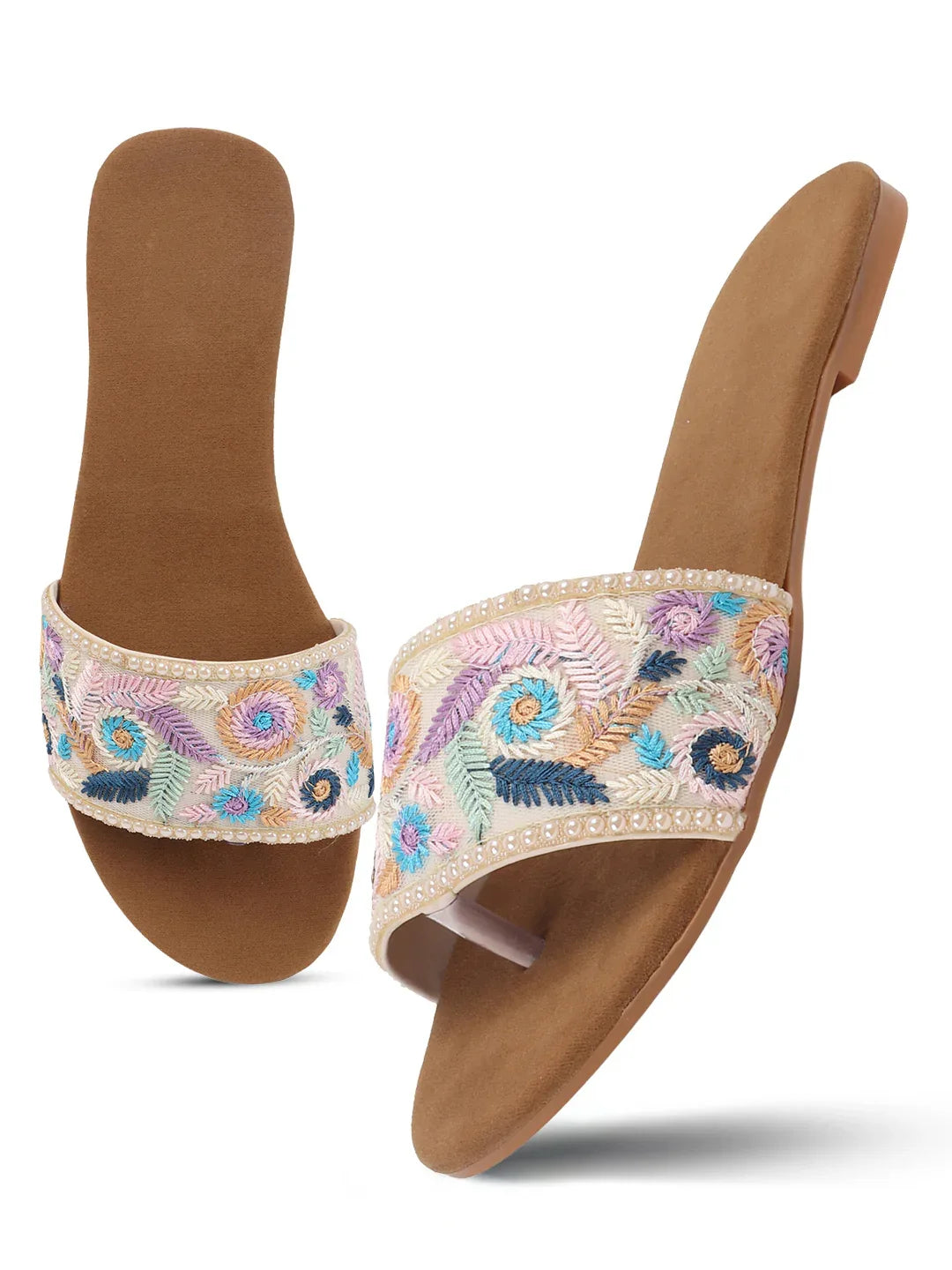 Heritage Embroidery Toe-Ring Flats