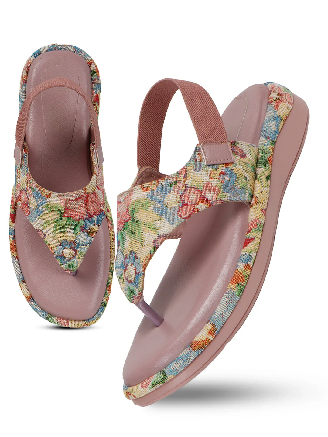 Casual Floral Strap Flat Sandals
