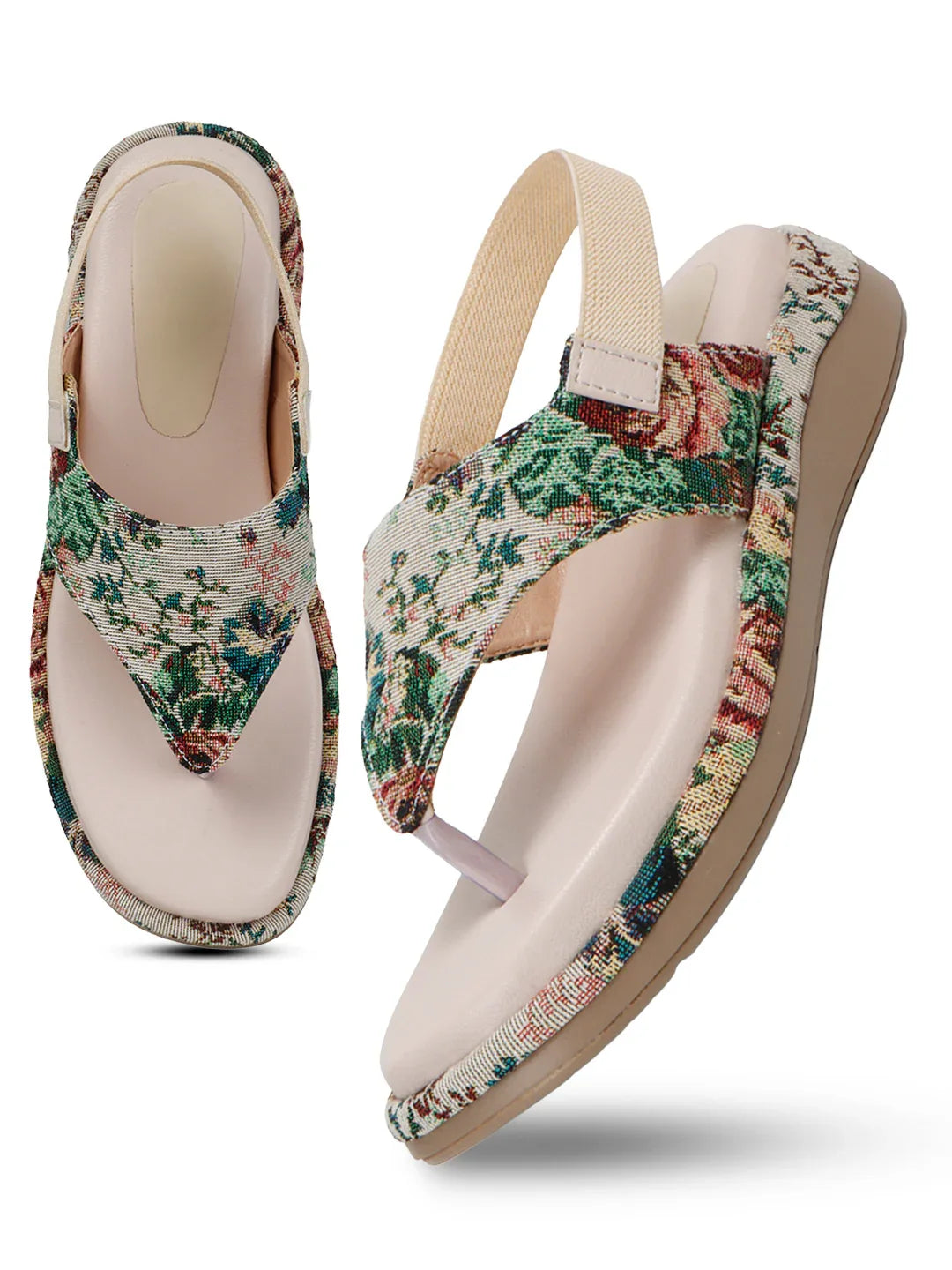 Casual Floral Strap Flat Sandals
