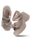 Trendy Bow Strap Platform Sandals
