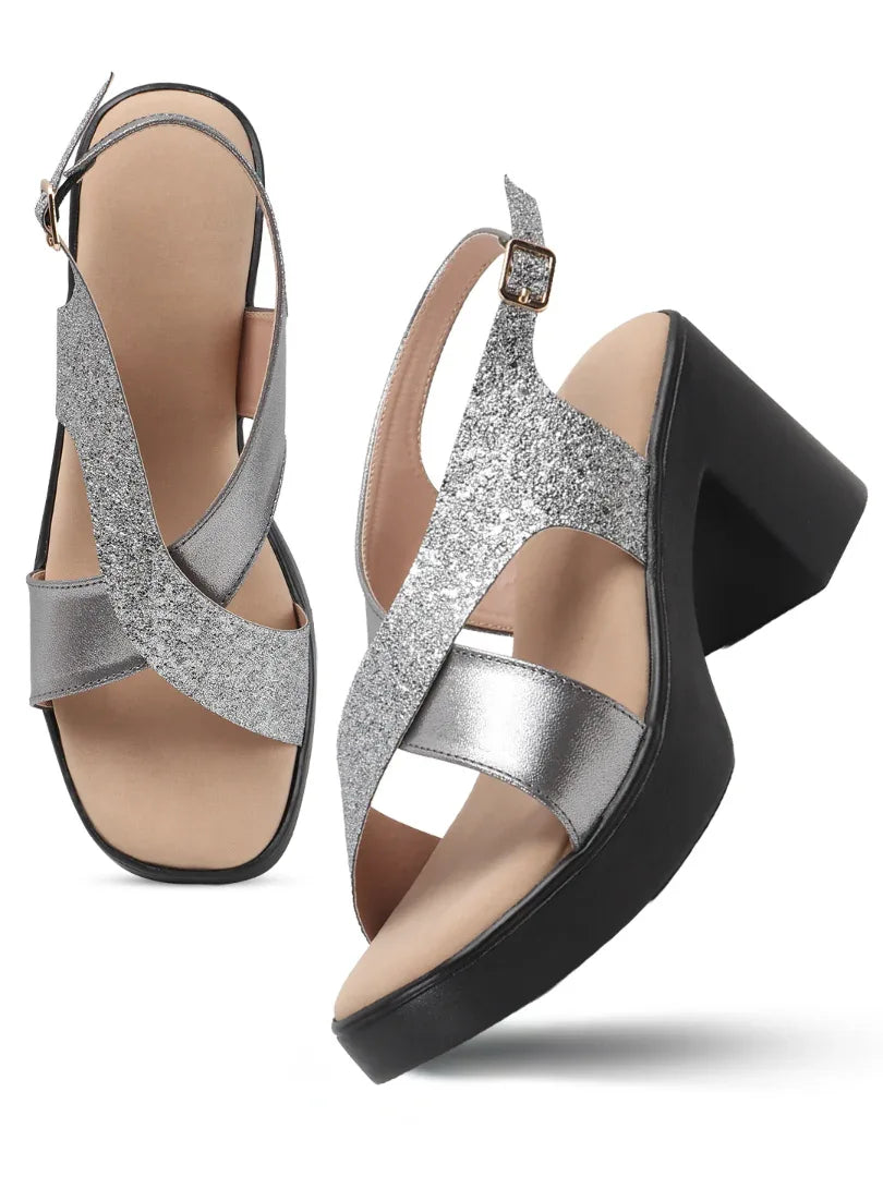 Party-Ready Sparkle Block Heels