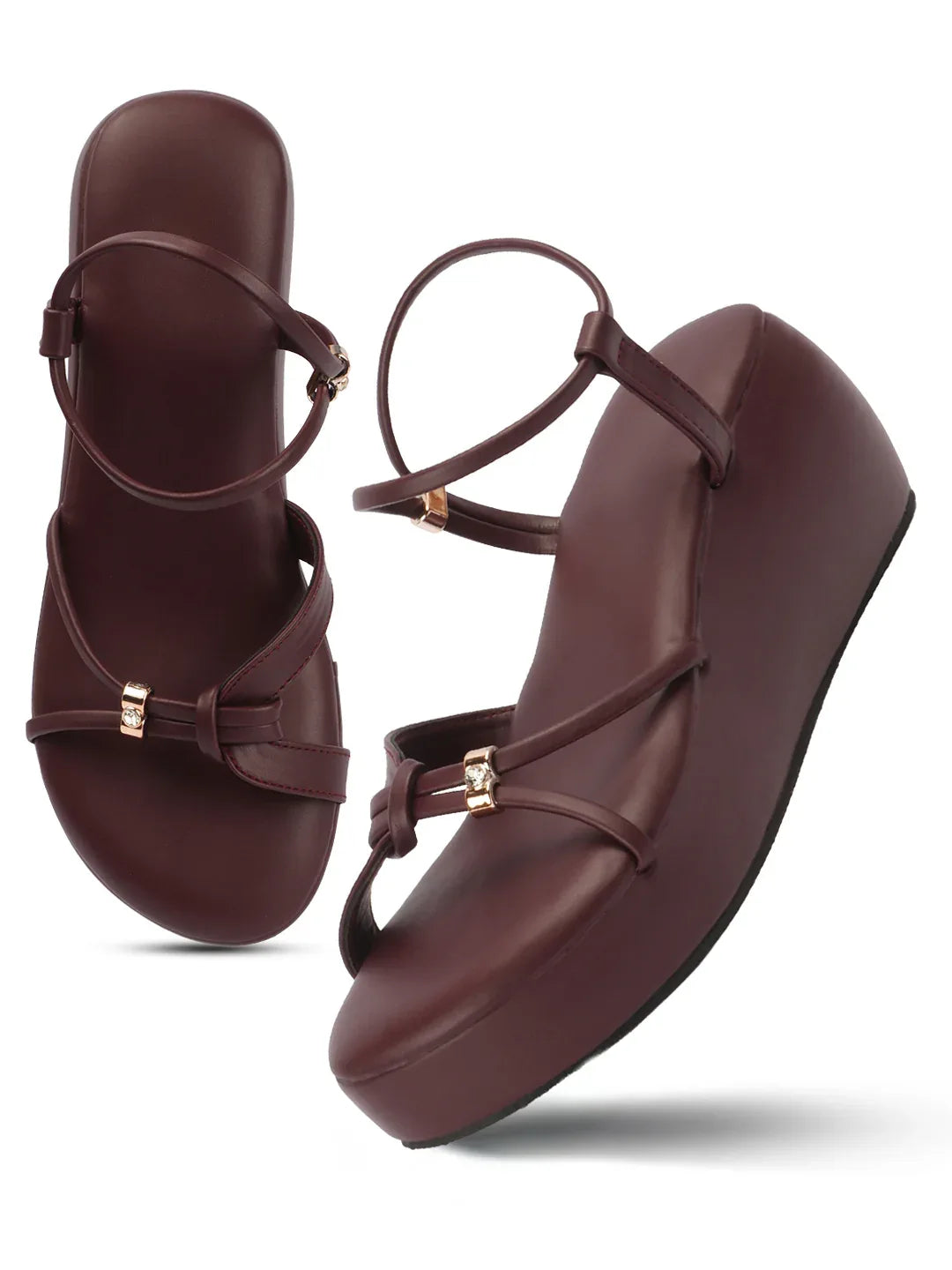 Stylish Wedges Heel Sandals with Strap Detail