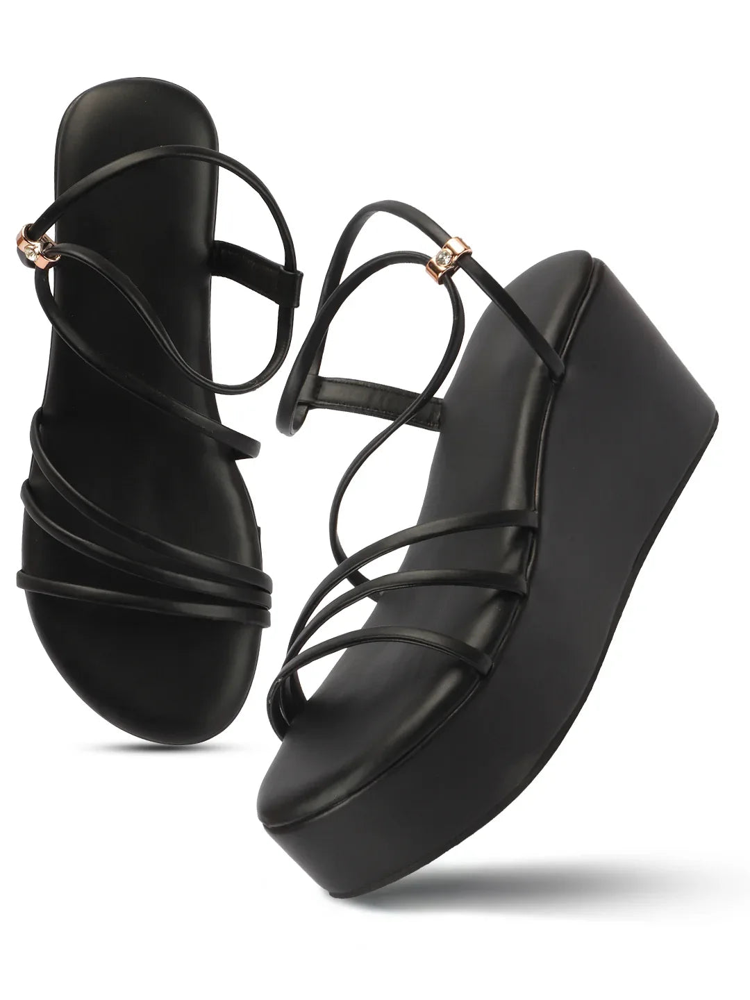Stylish Multi-Strap Wedges Heel Sandals