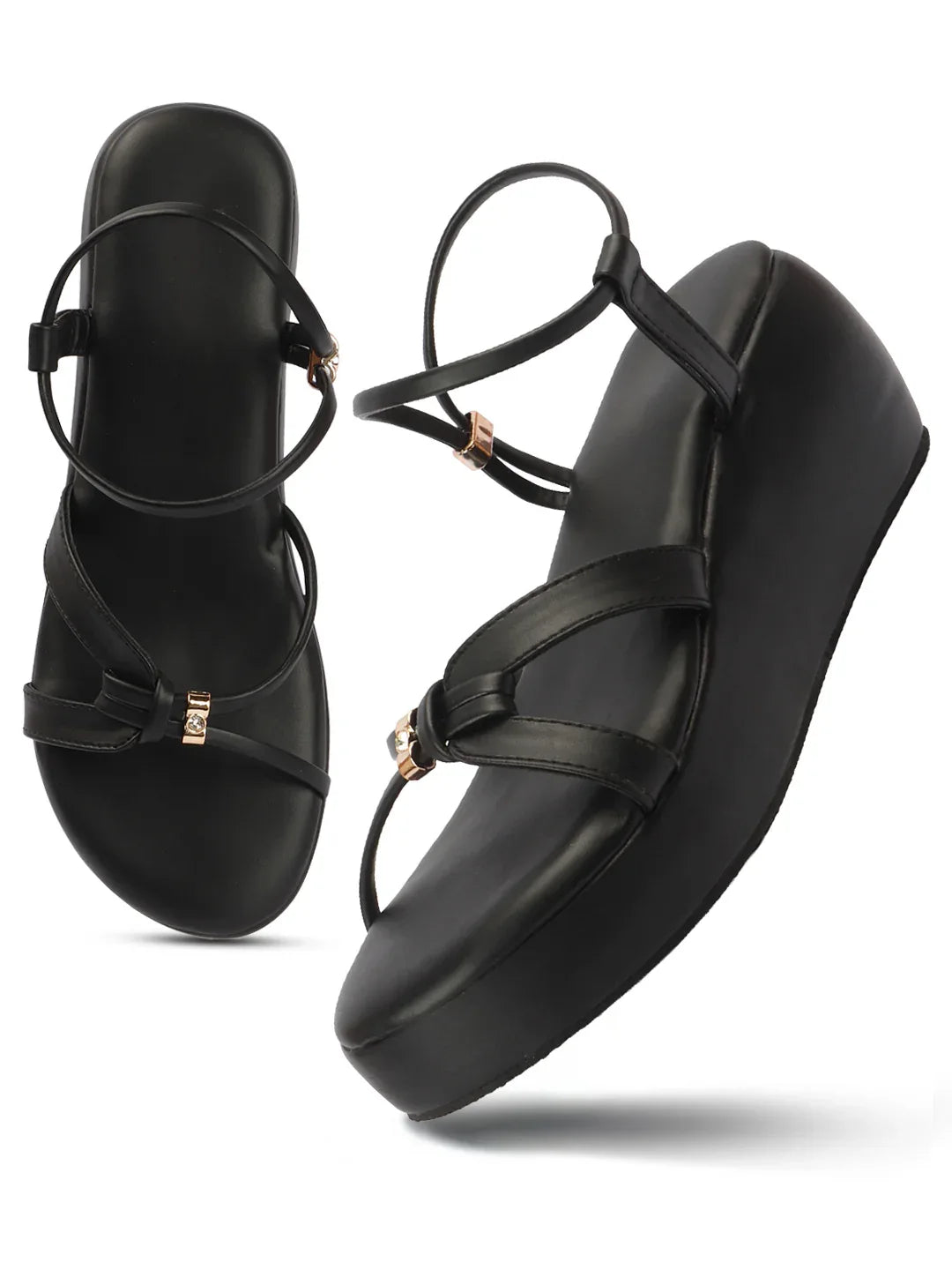 Stylish Wedges Heel Sandals with Strap Detail