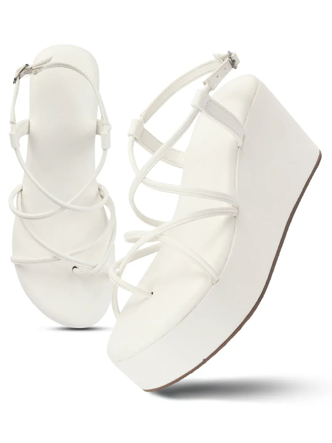 Trendy Open-Toe Strappy Wedges Heel Sandals
