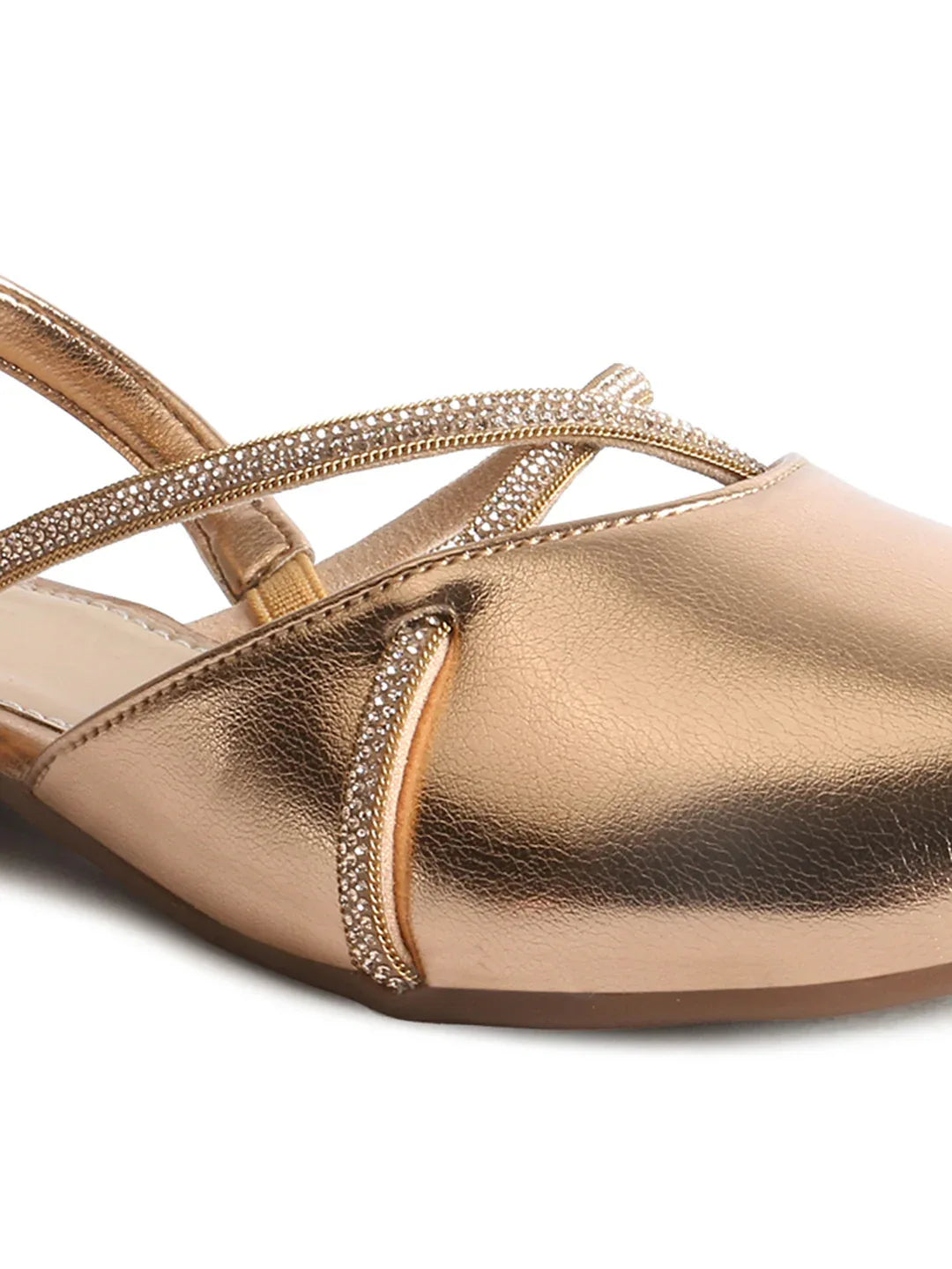 Shimmer Strap Slingback Flat Mules for Women