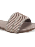 TRYME Trendy Square Toe Slip-on Flat Sandals For Women And Girls